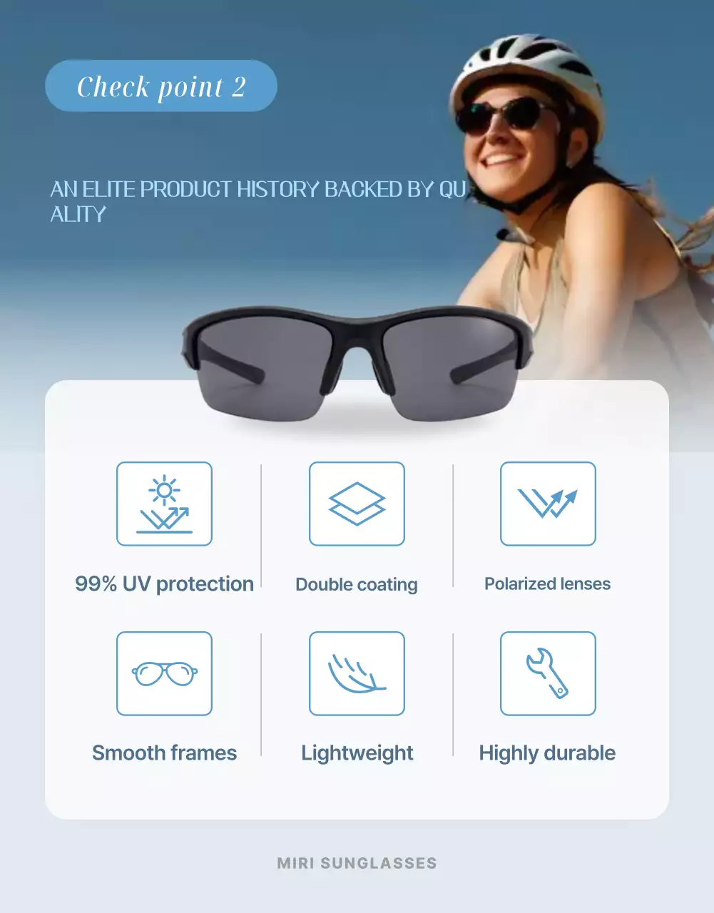 Iklan Kacamata Hitam Modern Warna Biru Langit