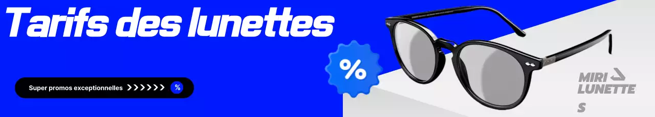 Publicité pour des lunettes bleues modernes