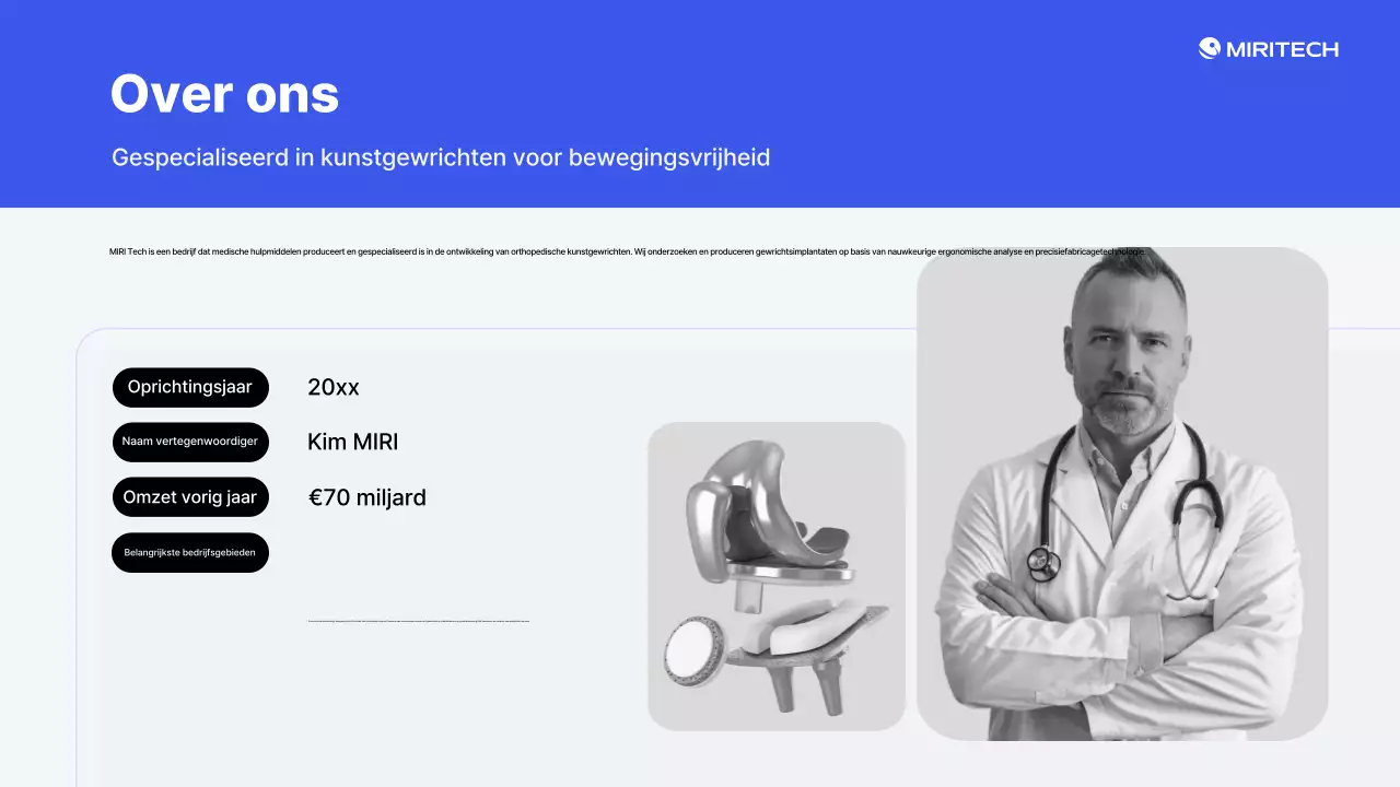 Introductie van Blue Modern medische hulpmiddelen.