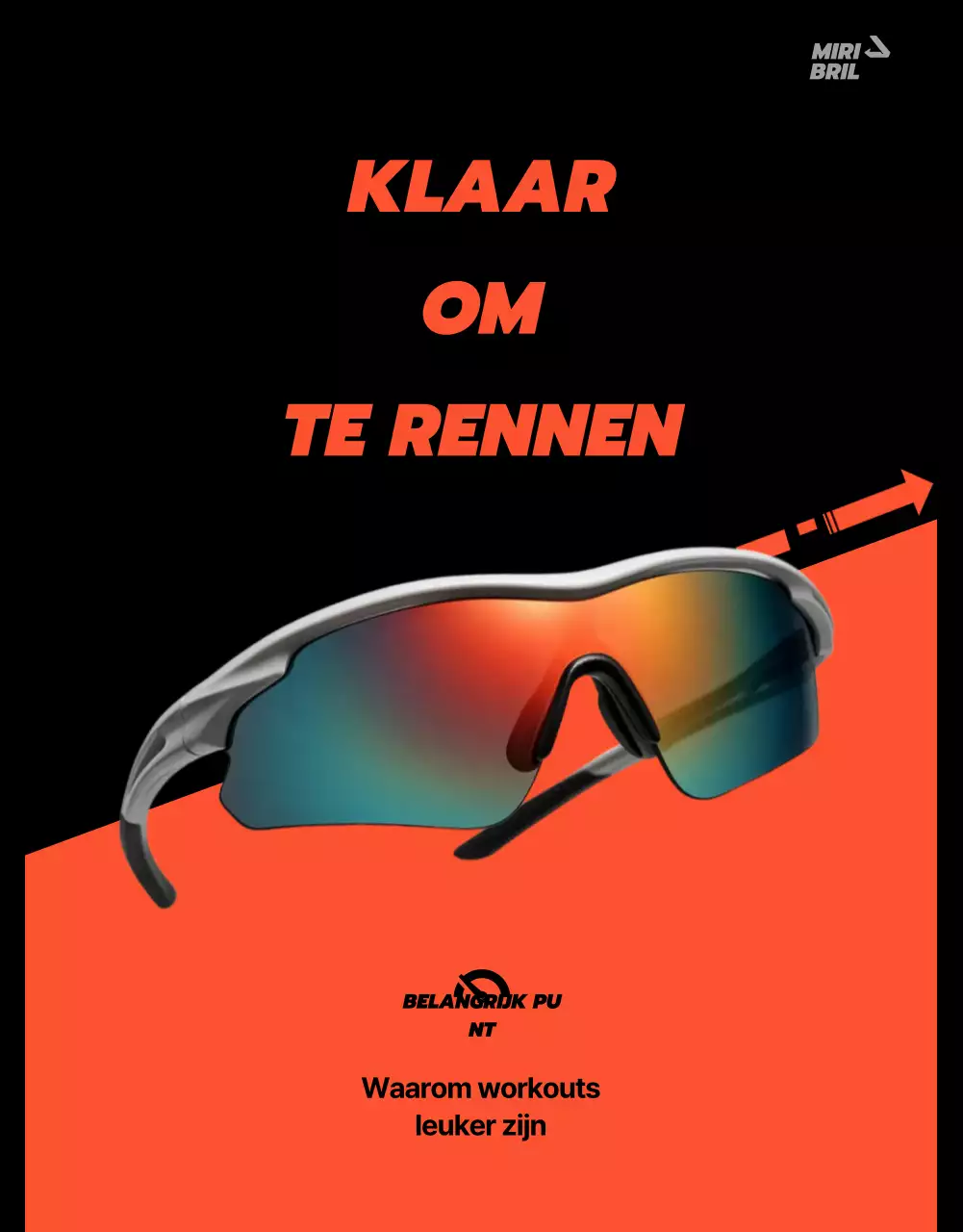 Zwarte moderne sportadvertentie