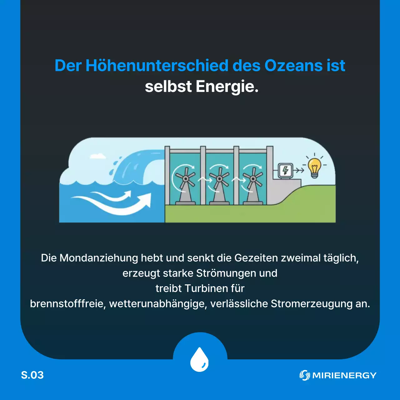 Blaue, moderne, umweltfreundliche Werbung