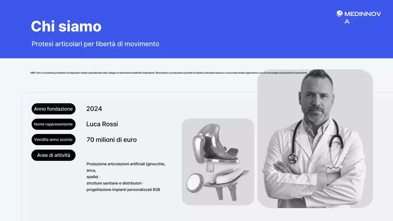 Presentazione dei prodotti Blue Modern Medical Device