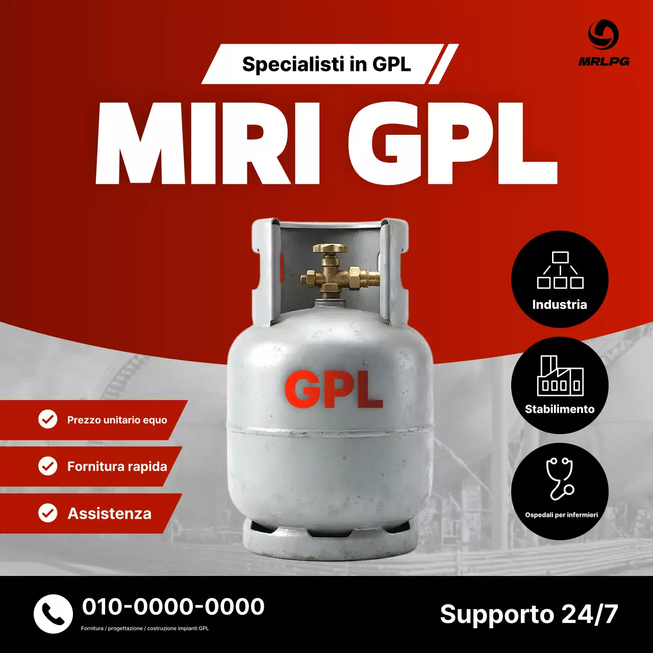 Promozione fornitura gas moderno rosso