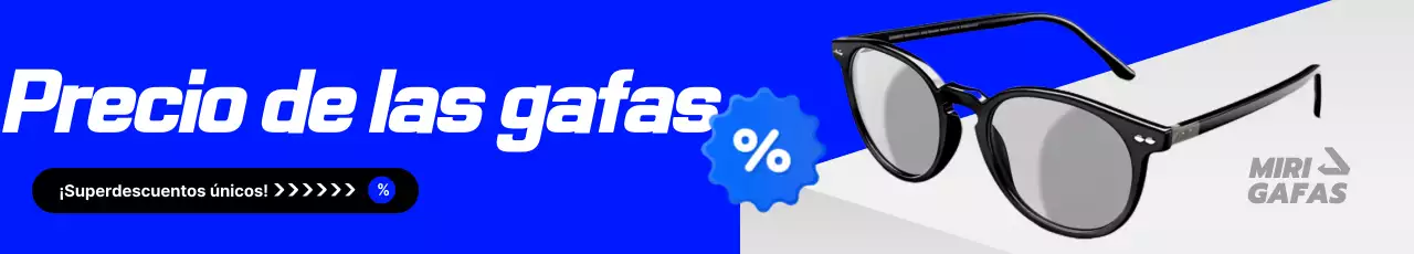 Anuncio de gafas modernas azules