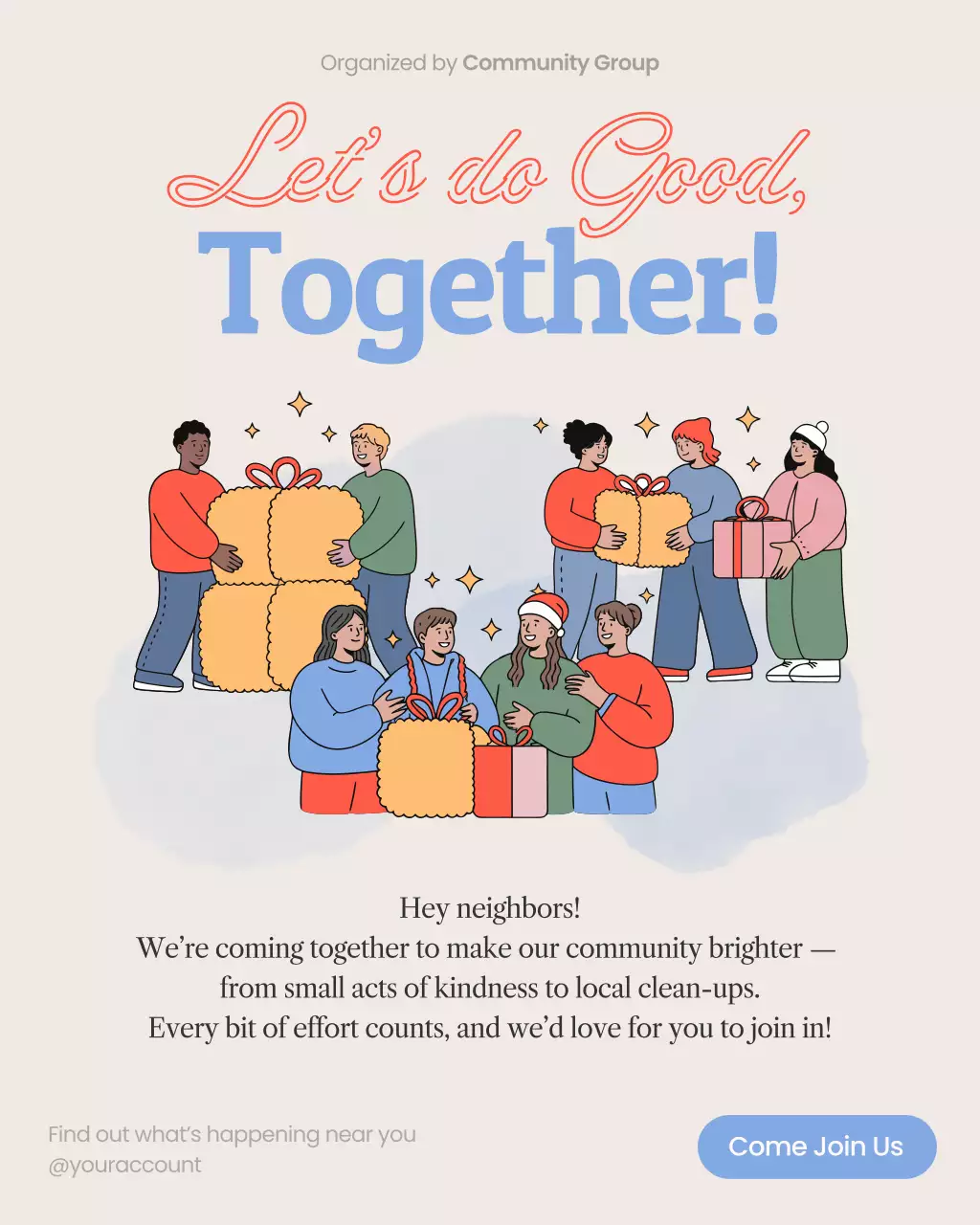 Beige Modern Community Invitation Instagram Post