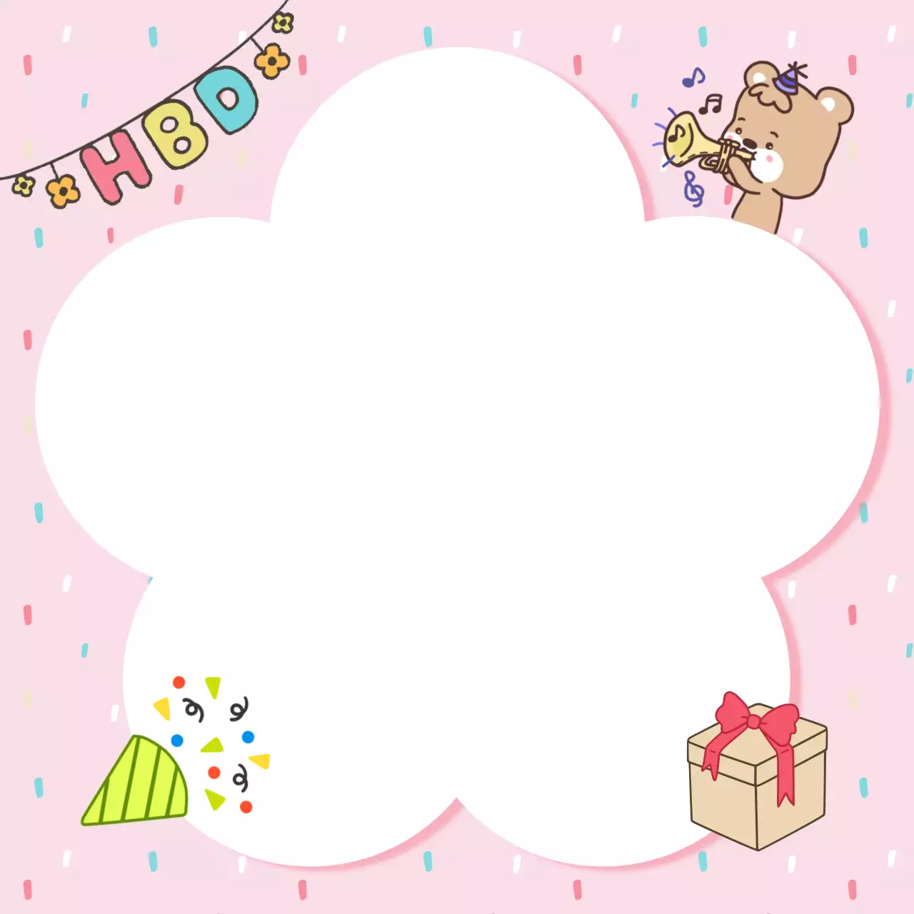 분홍색의 아기자기한 생일 축하 미니 노트