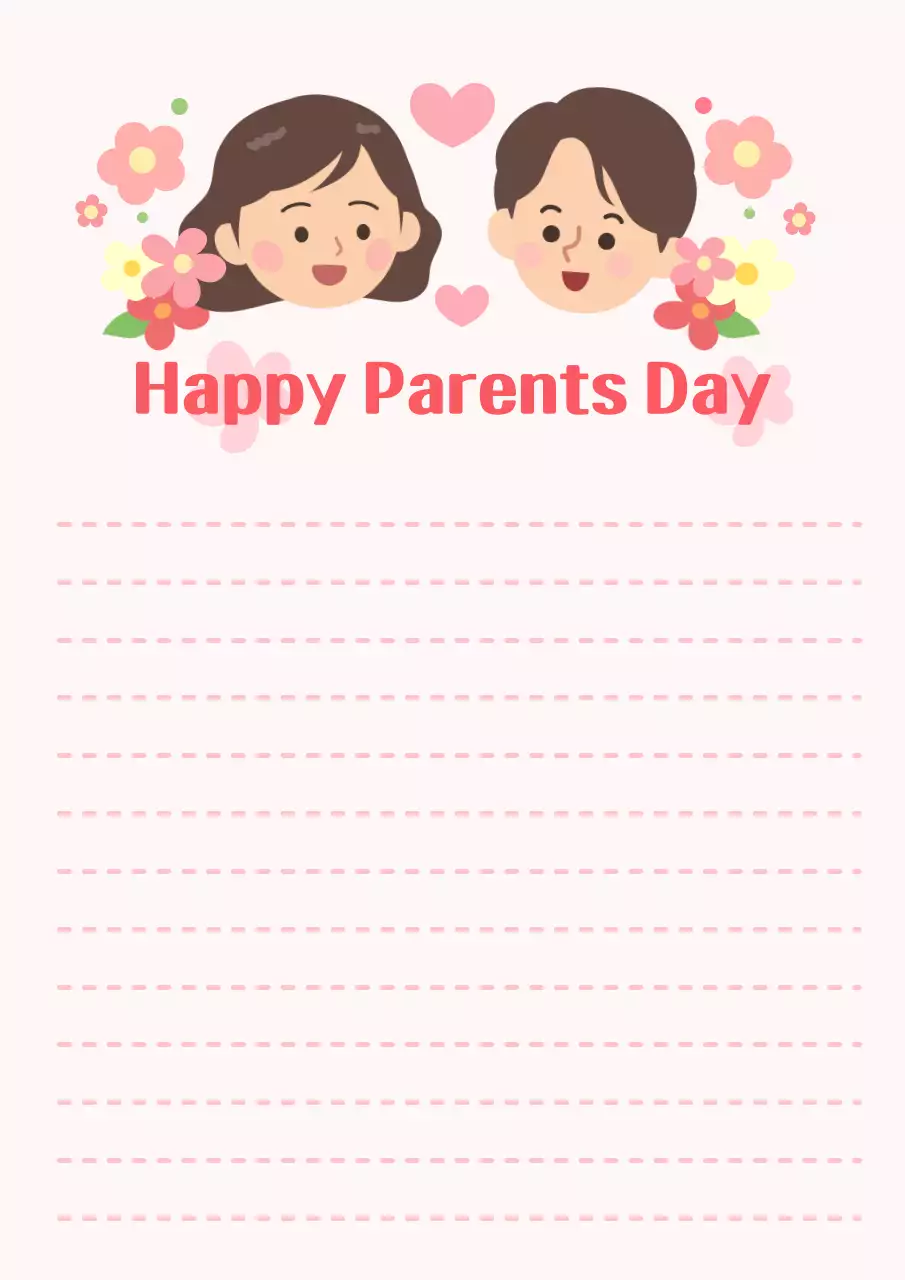 핑크 아기자기한 어버이날 편지 메모