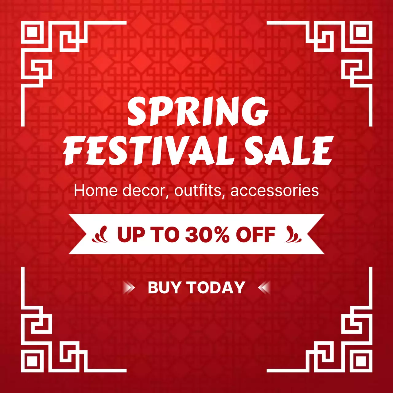 빨강 모던 세일 광고