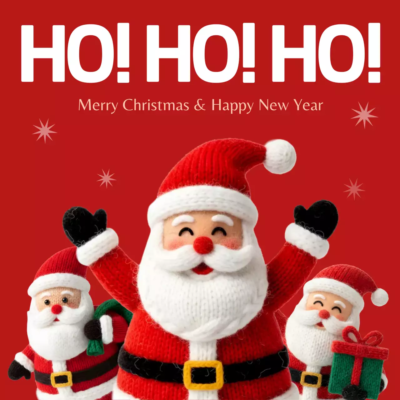 빨강 산타 크리스마스 배너 카드