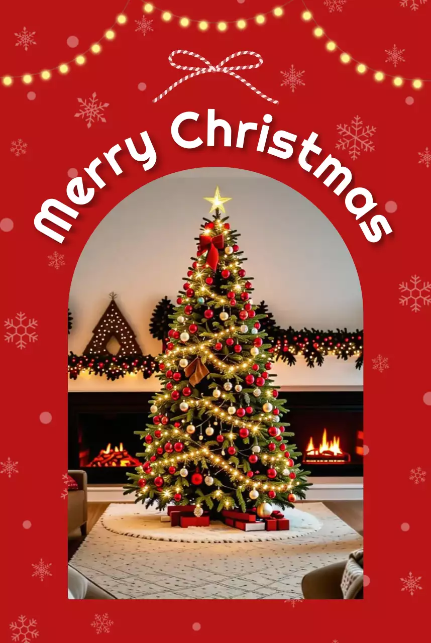 빨강 아기자기한 크리스마스 축제