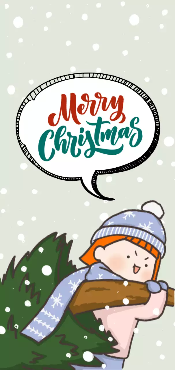 민트 아기자기한 크리스마스 엽서