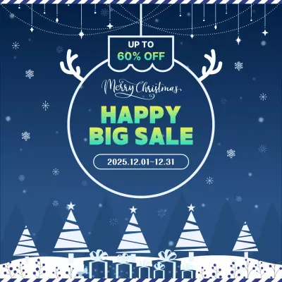 파랑 모던 크리스마스 할인 행사