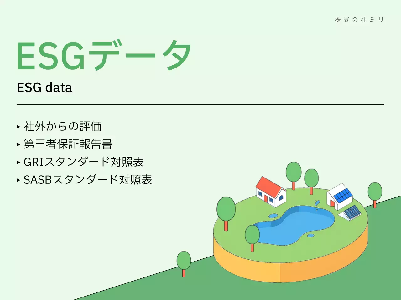 緑 シンプル 環境 レポート プレゼンテーション