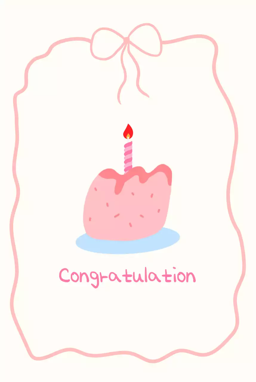 핑크 아기자기한 생일 축하