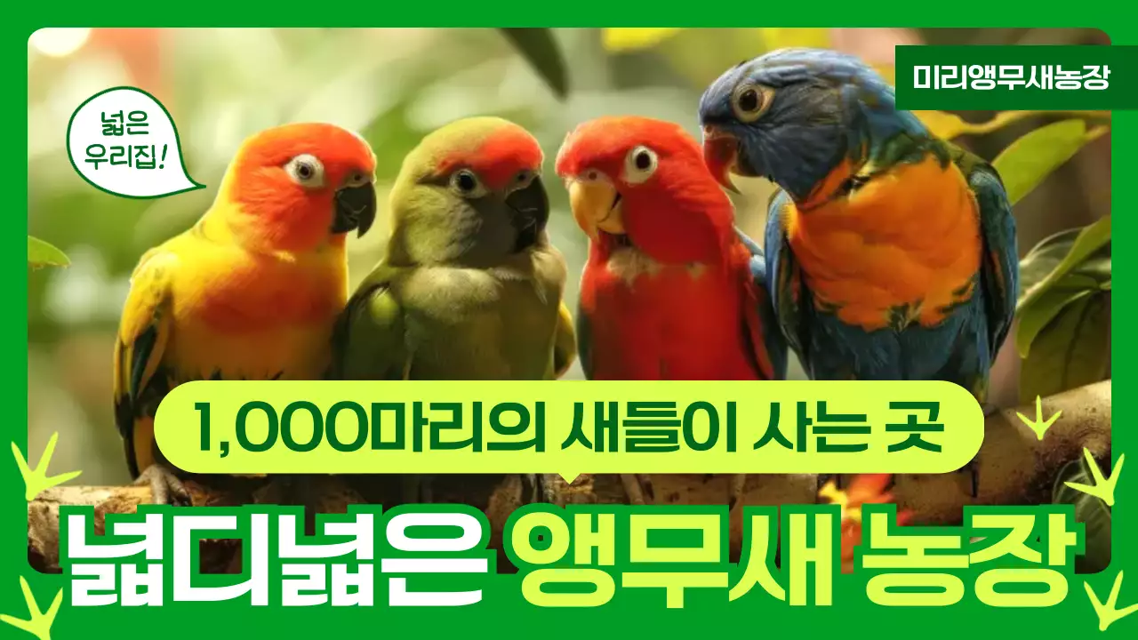 초록 아기자기한 동물 보호 홍보