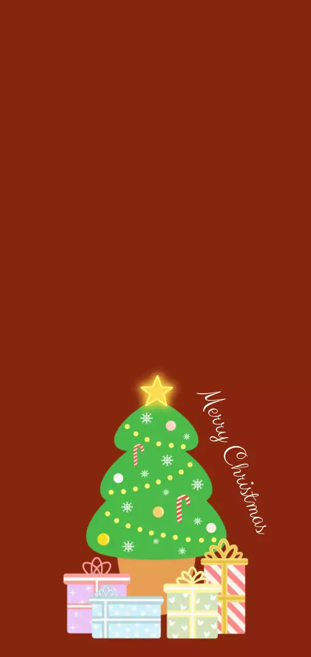 갈색 아기자기한 크리스마스 카드