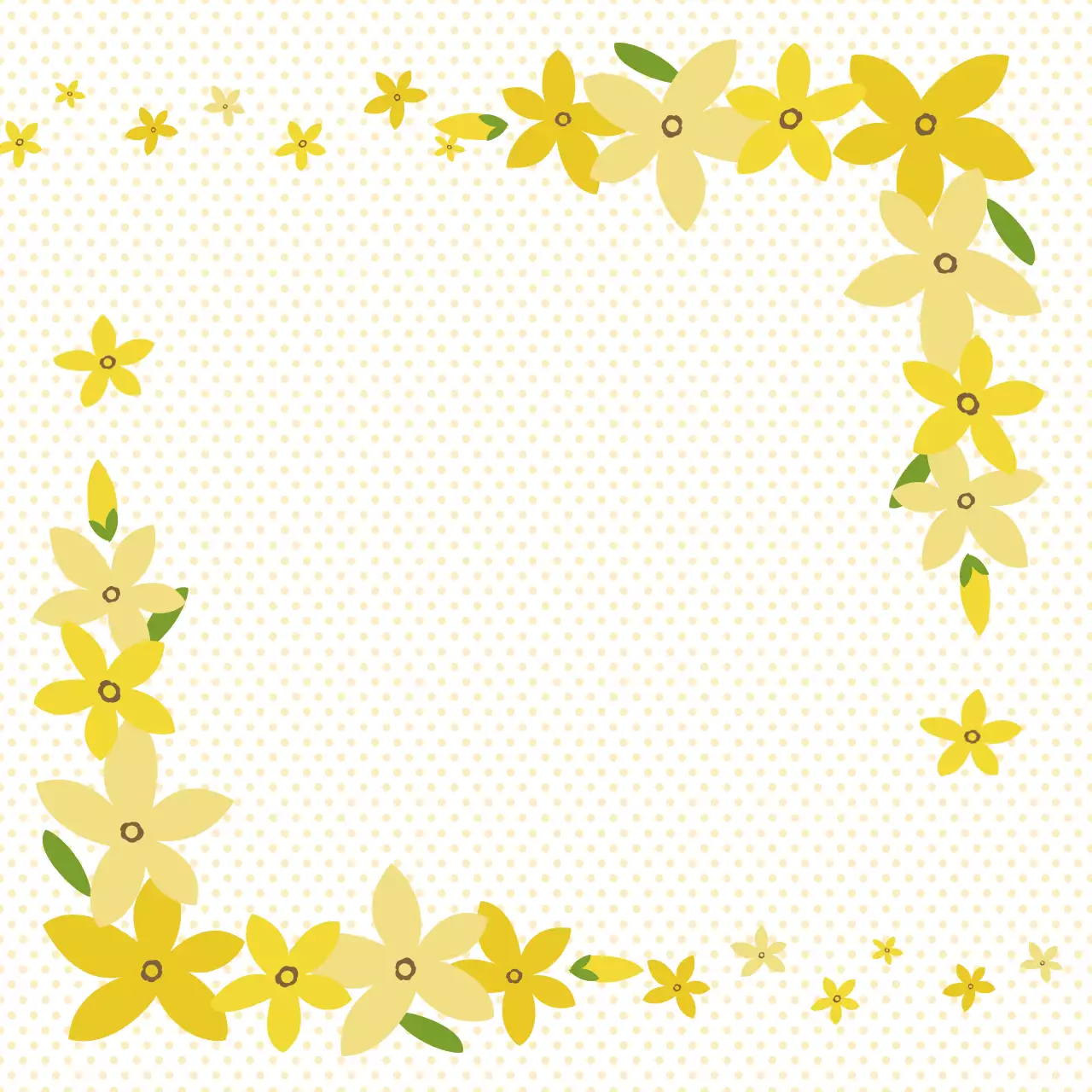 노란색의 아기자기한 개나리 필기 문구