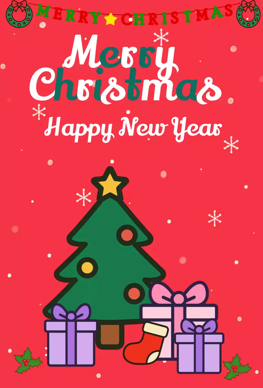 빨강 아기자기한 크리스마스 축제