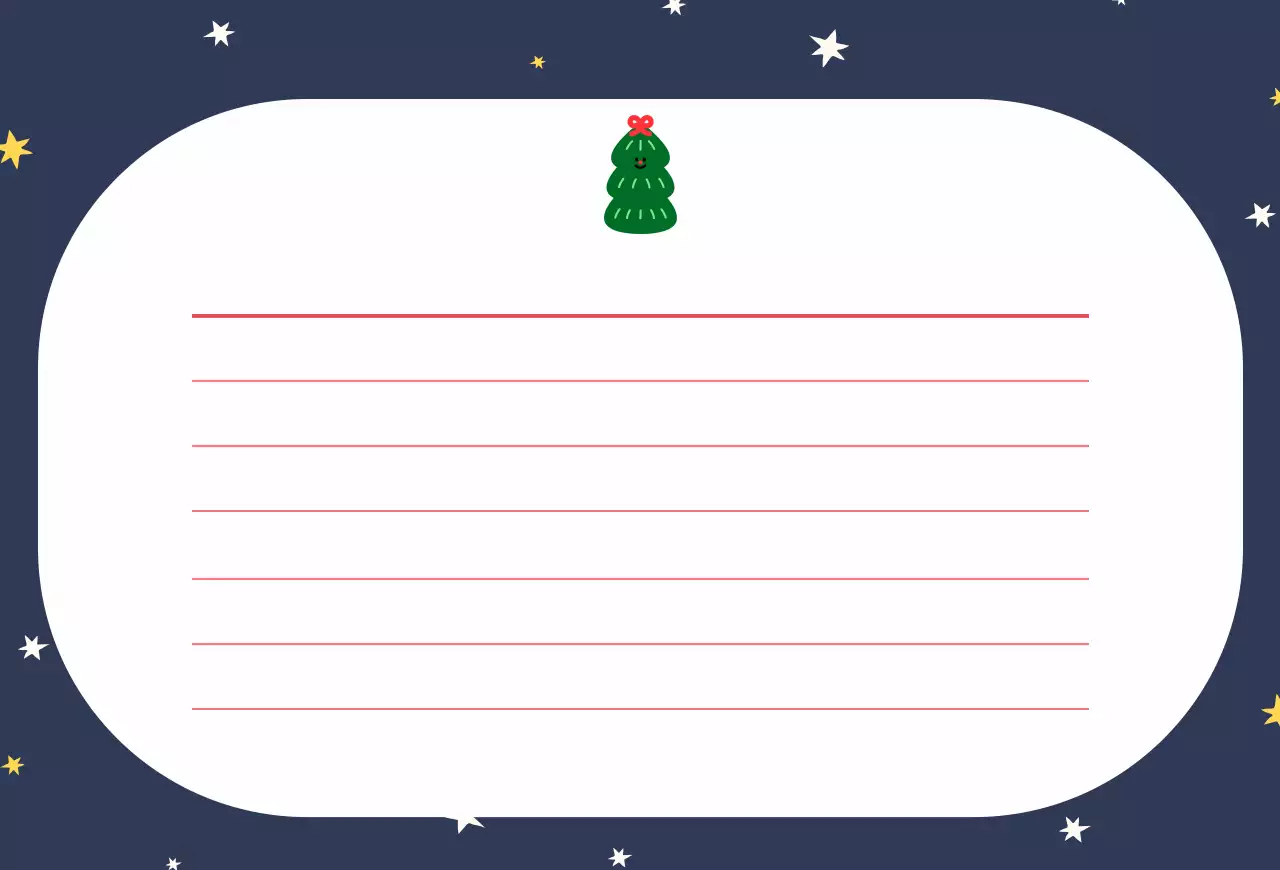 남색 아기자기한 겨울 밤하늘 레터