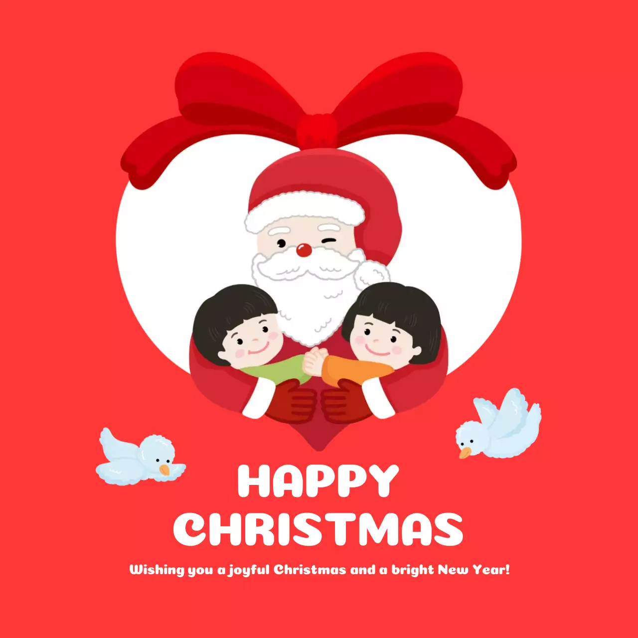 빨강색 아기자기한 크리스마스 인사