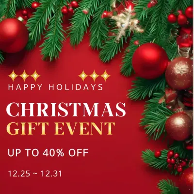 빨강 모던 크리스마스 할인 행사