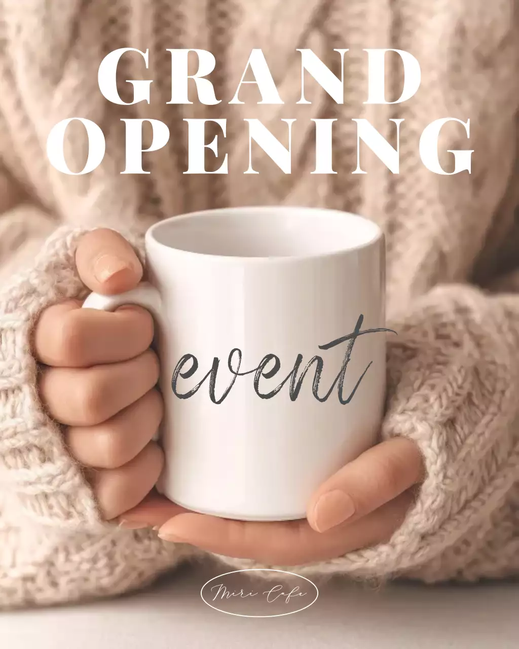카페 오픈 기념 이벤트 및 감성 홍보용 모던 내추럴 카드뉴스 템플릿