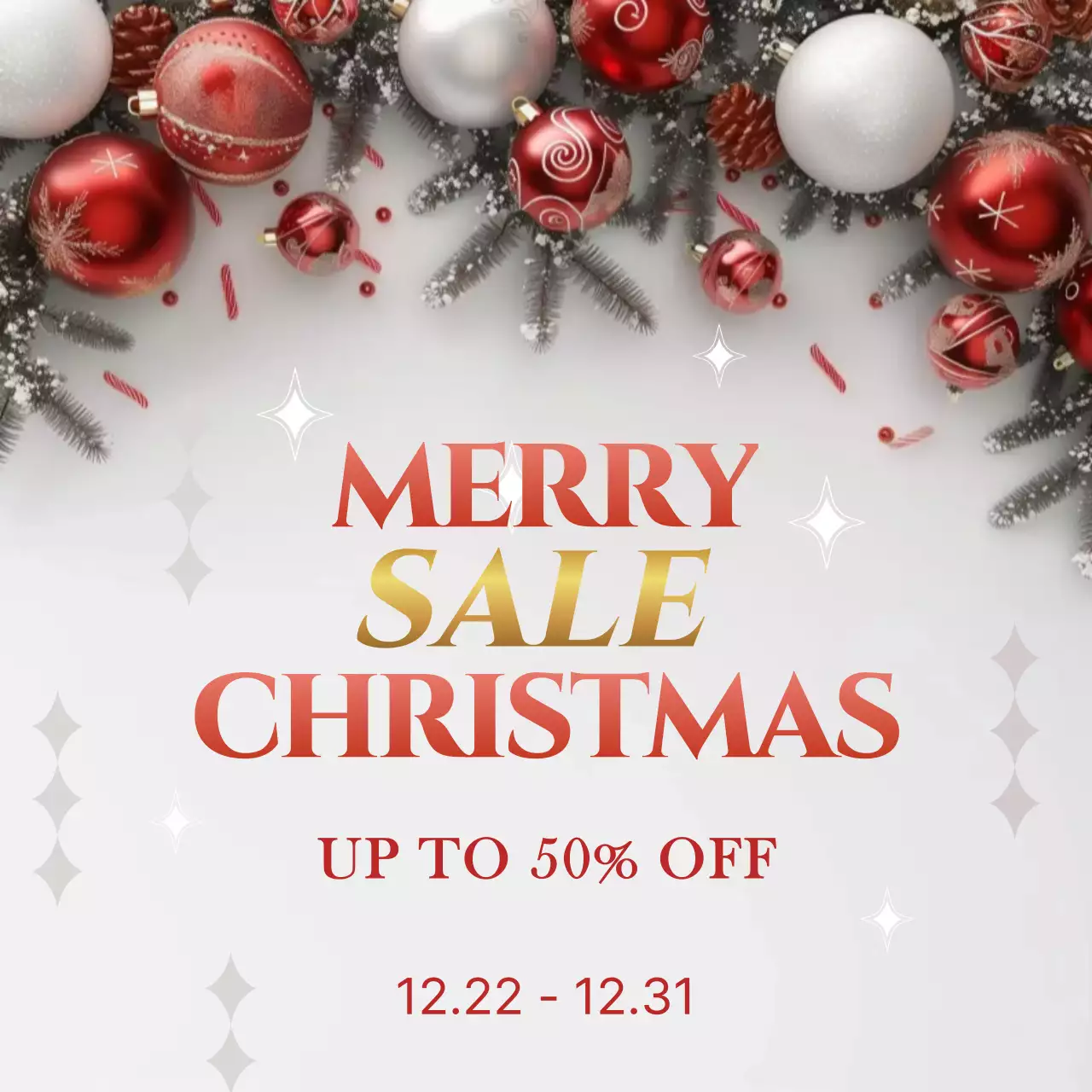 빨강 모던 크리스마스 할인 행사