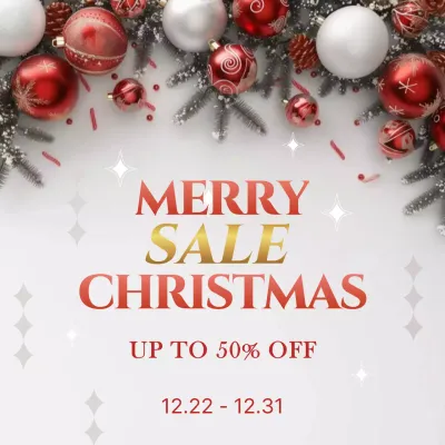 빨강 모던 크리스마스 할인 행사