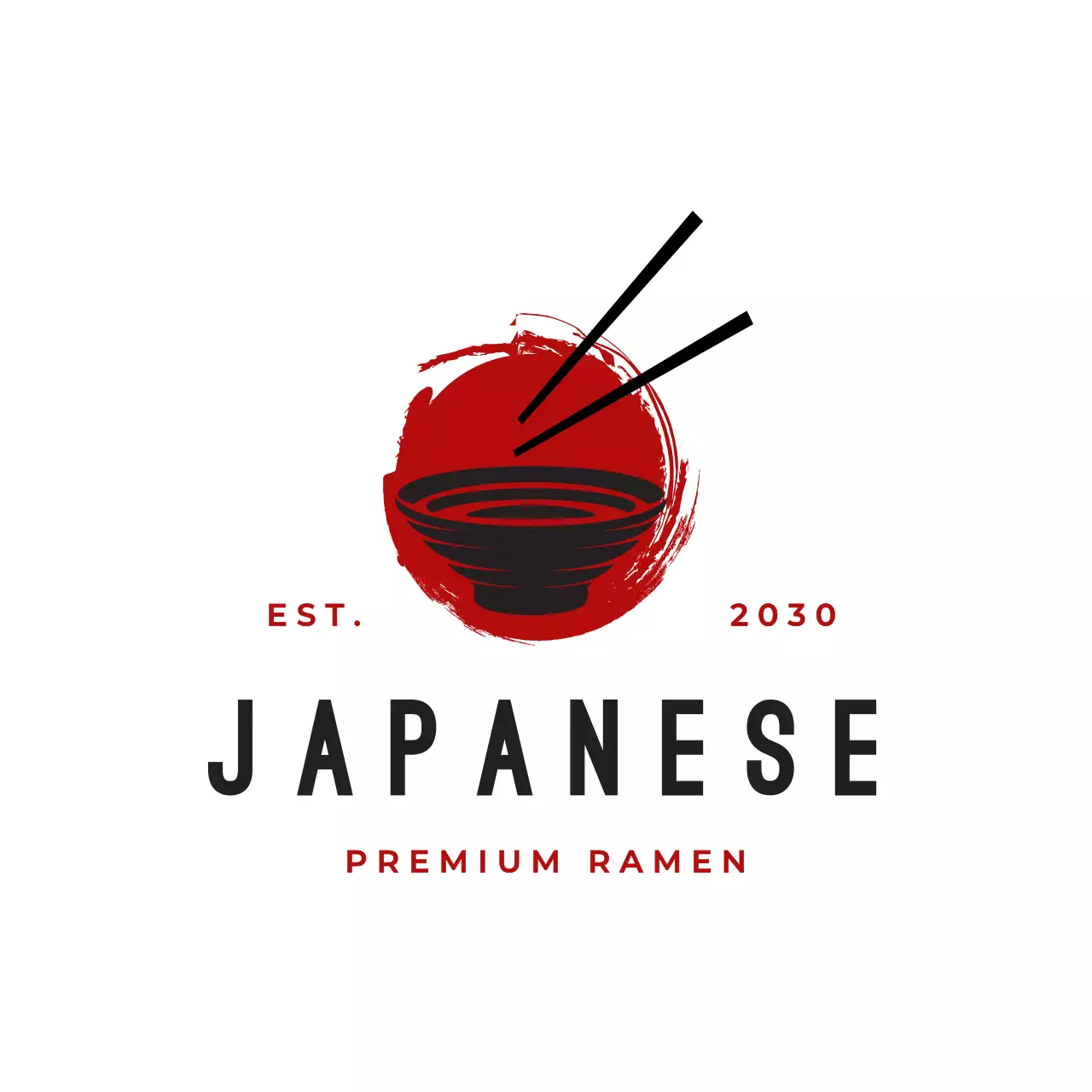 red minimal ramen advertisement
