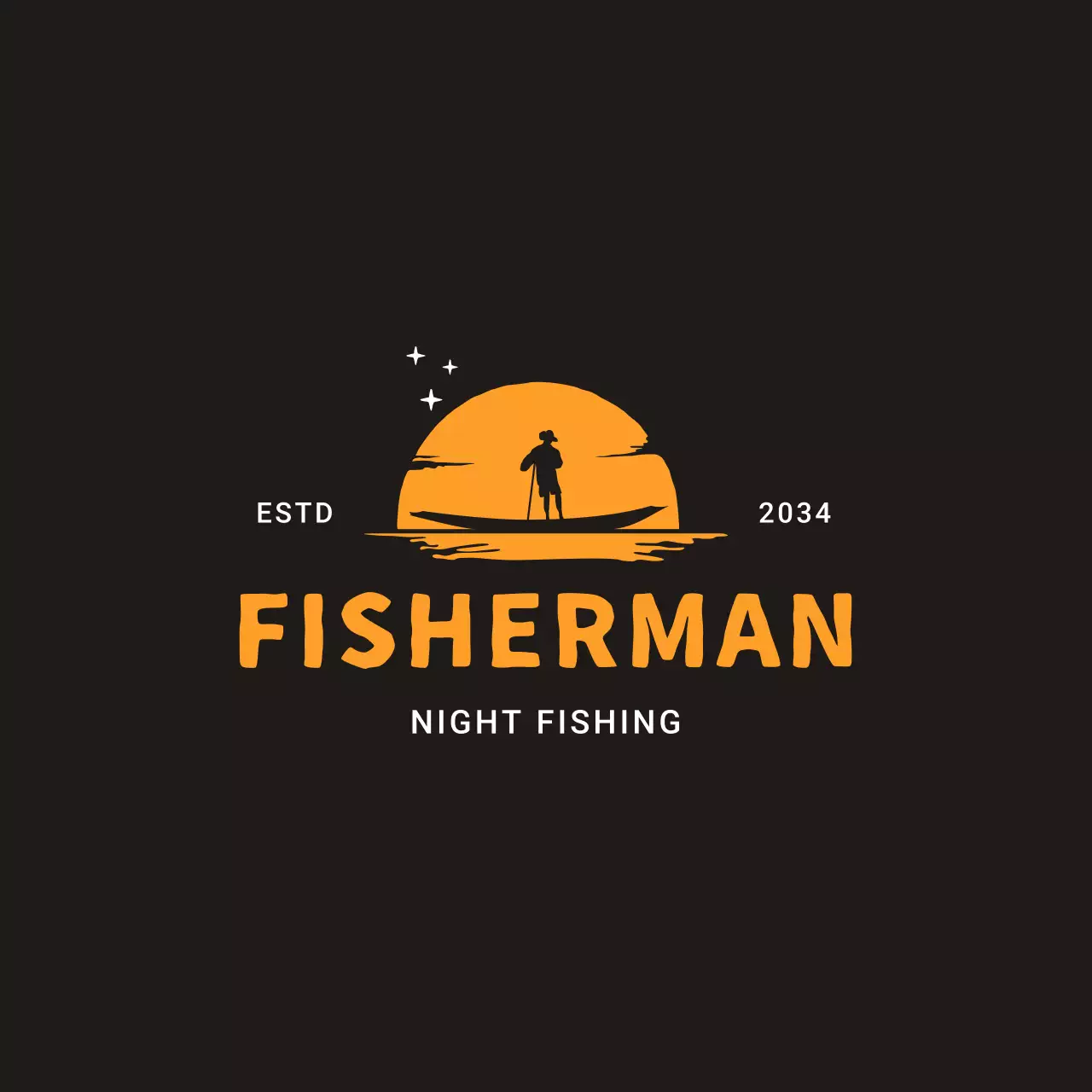 orange rustic fishing for Brand Identity
