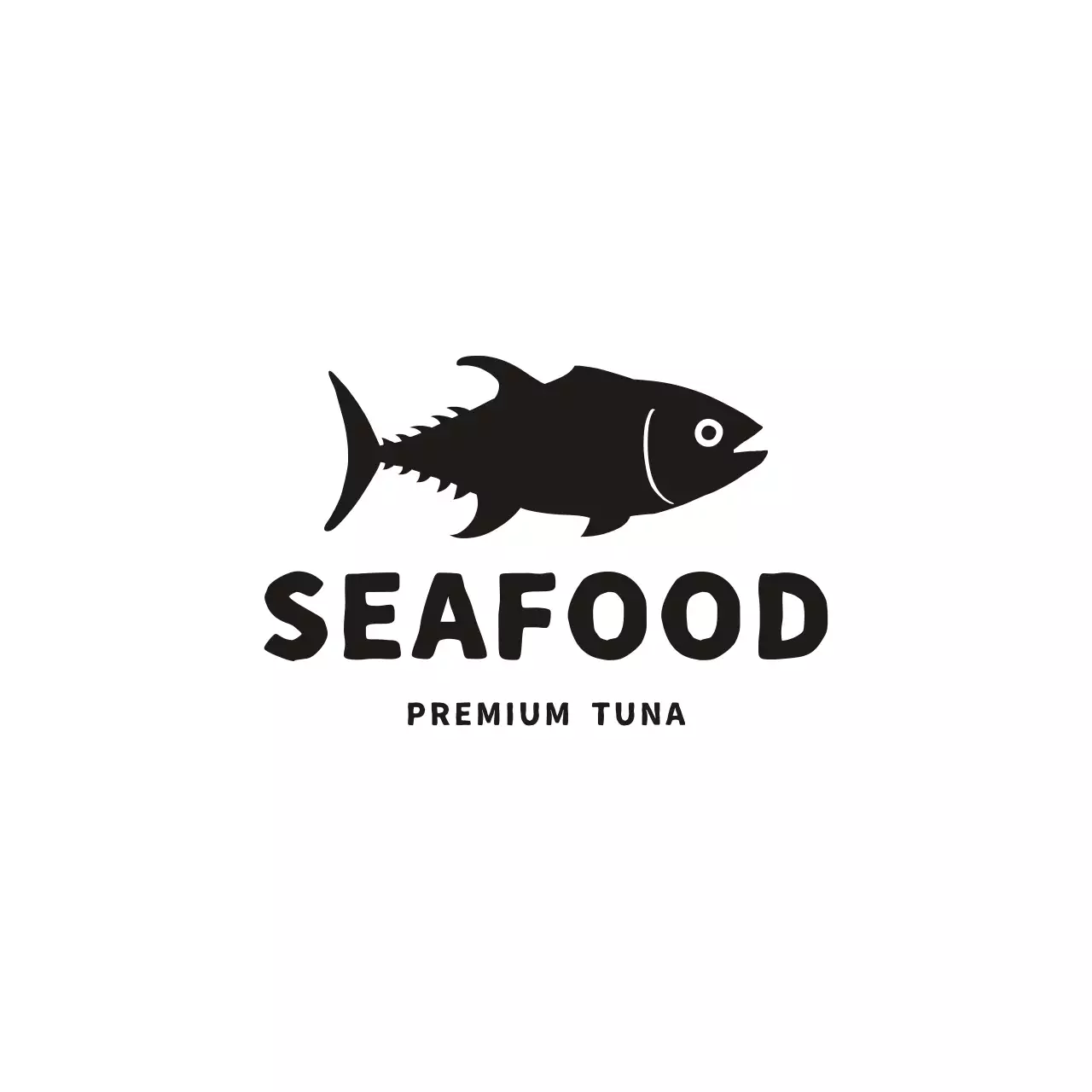 black minimal seafood advertisement