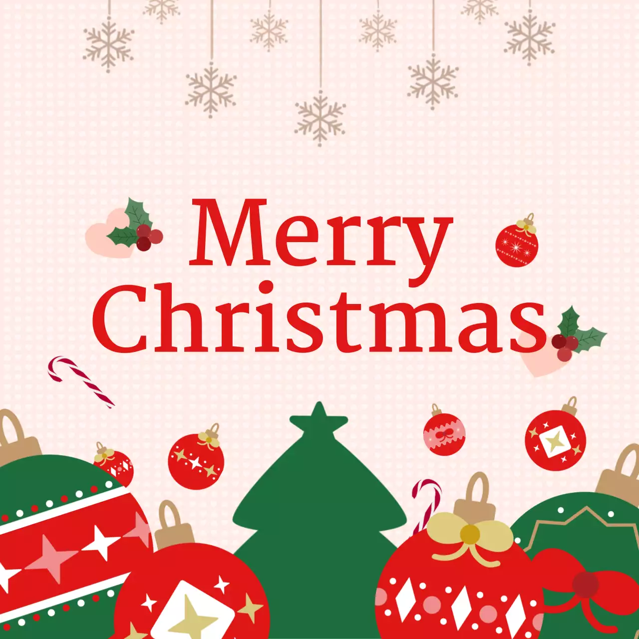 빨강과 연한 핑크에 초록색의 아기자기한 크리스마스 축제