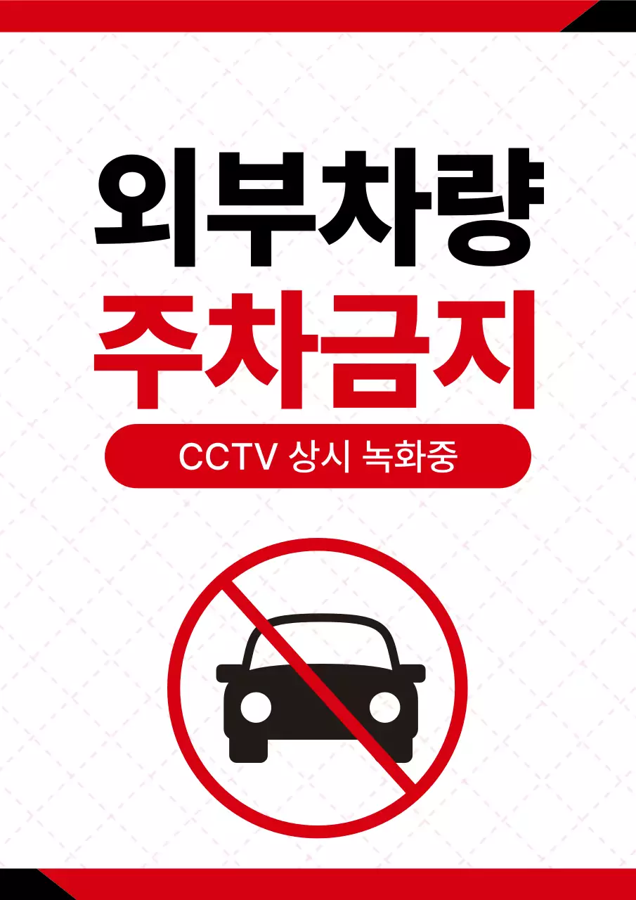 빨강 기본 주차금지 안내