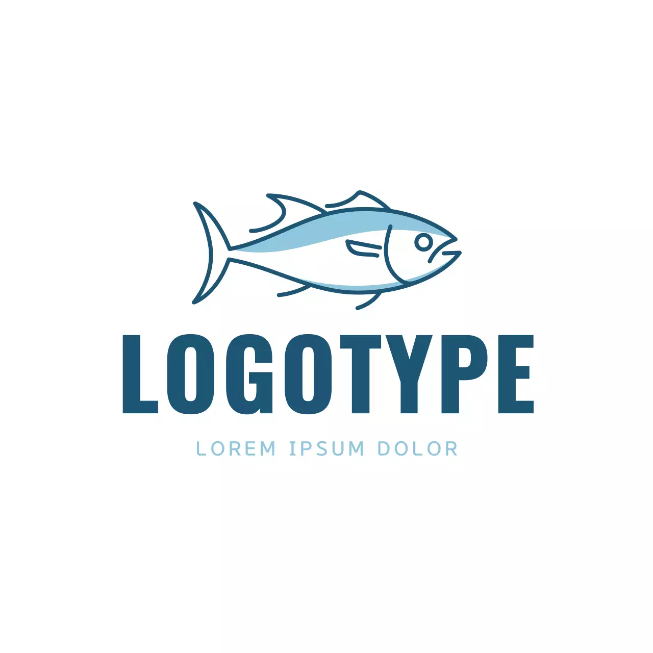 Blue Minimal Fish for Brand Identity