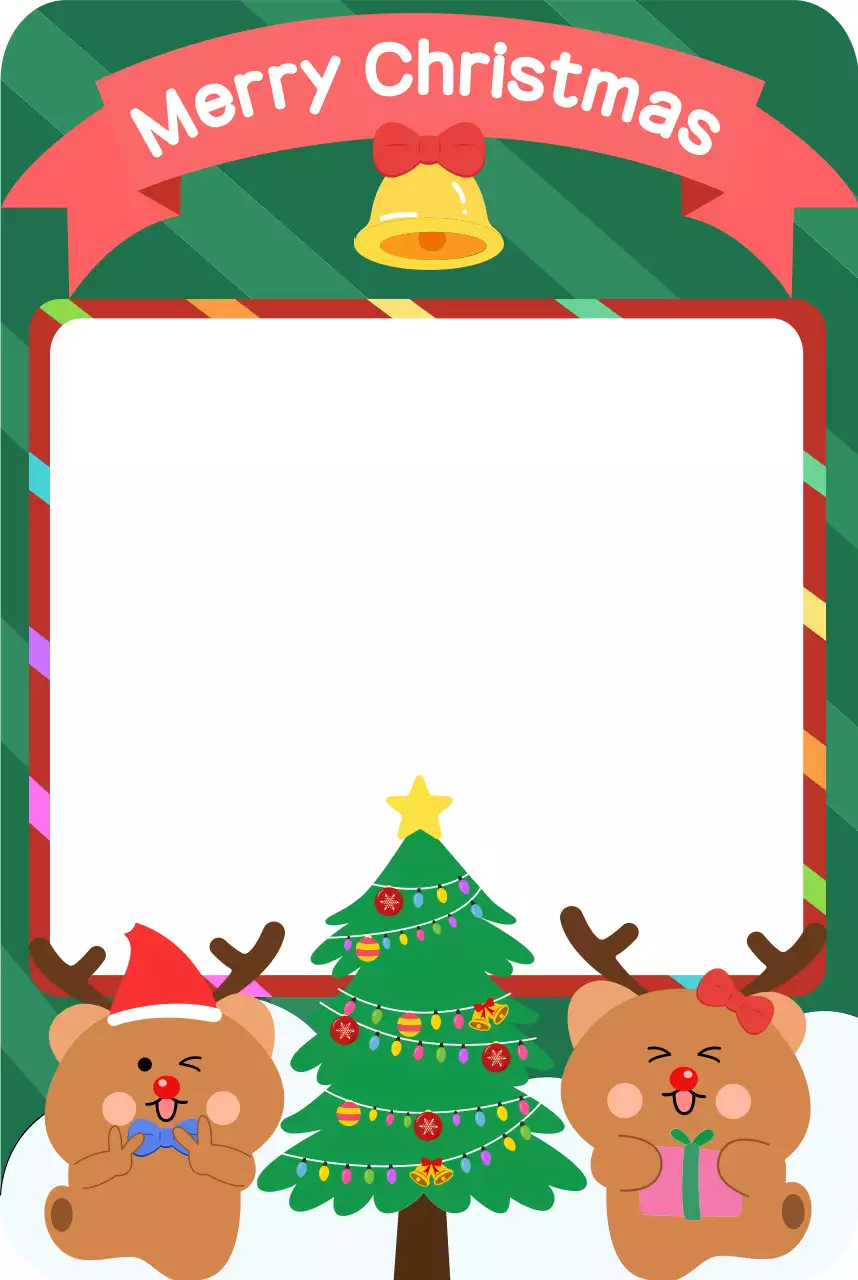 초록 아기자기한 크리스마스 인생네컷