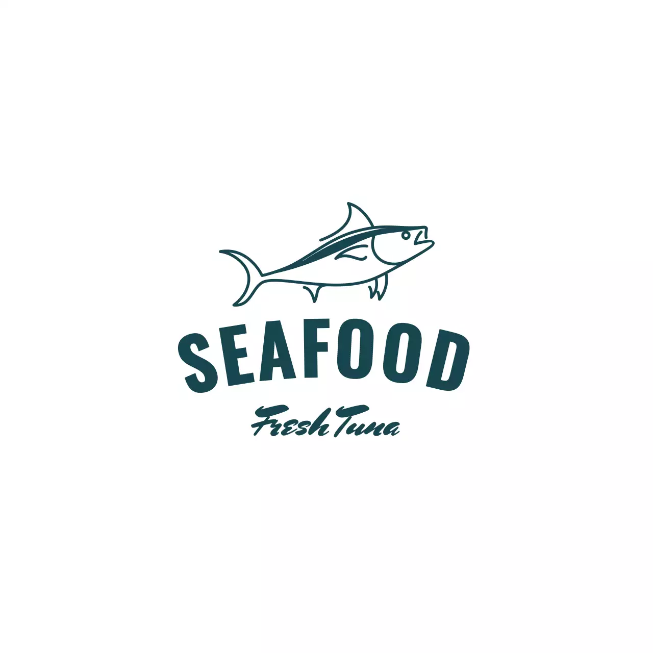 Teal Minimal Seafood for Brand Identity