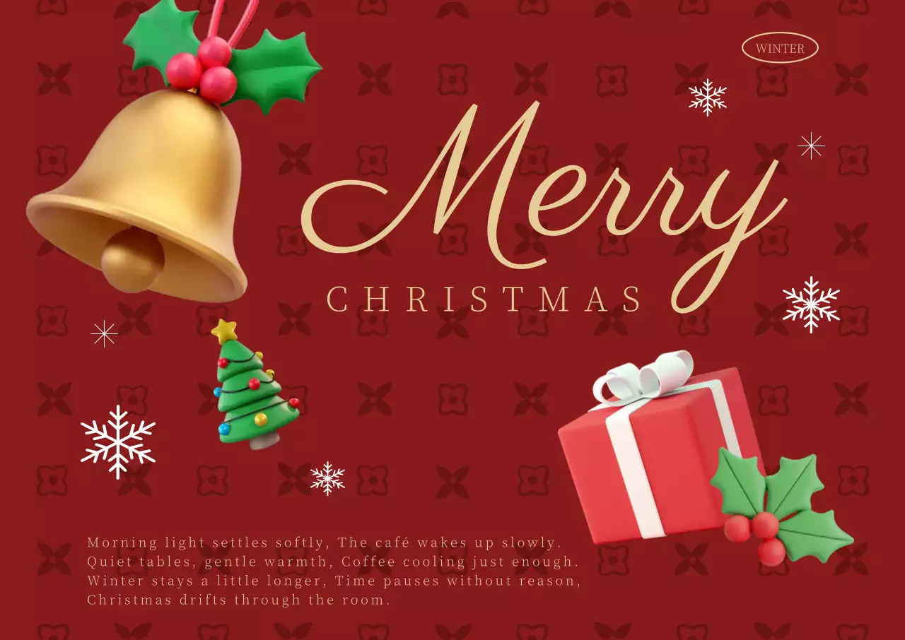 빨강 빈티지 크리스마스 엽서