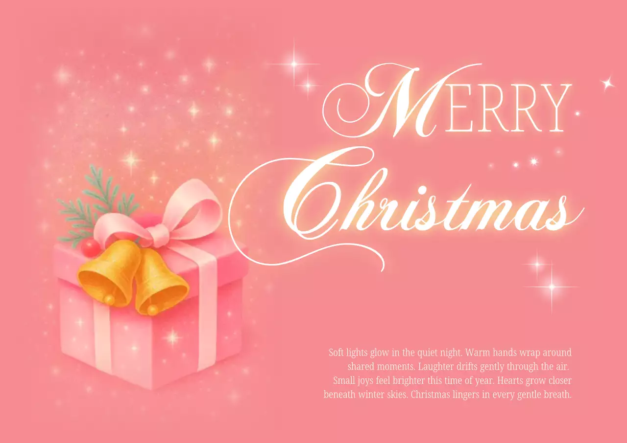 핑크 아기자기한 크리스마스 엽서