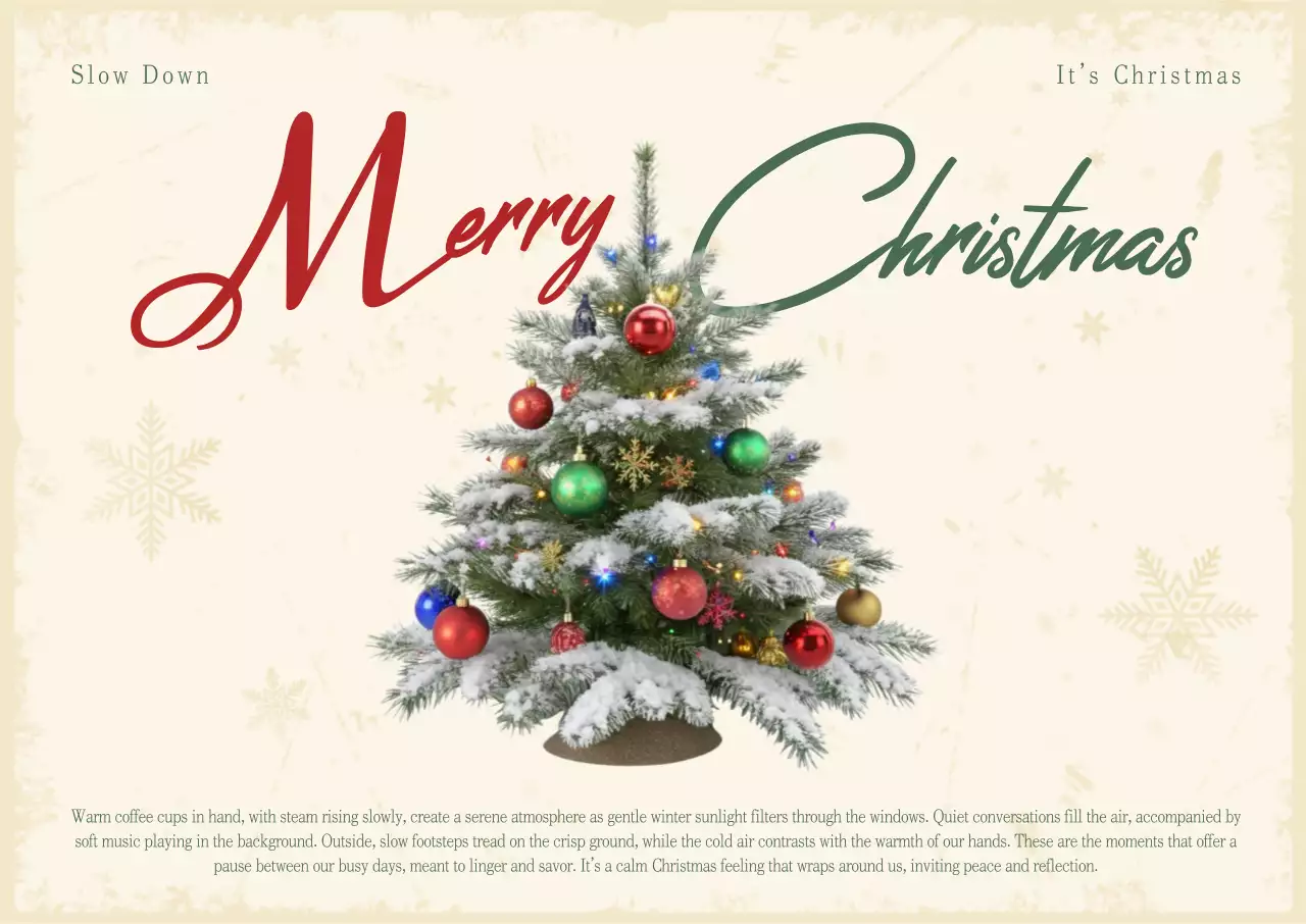 베이지 클래식 크리스마스 엽서