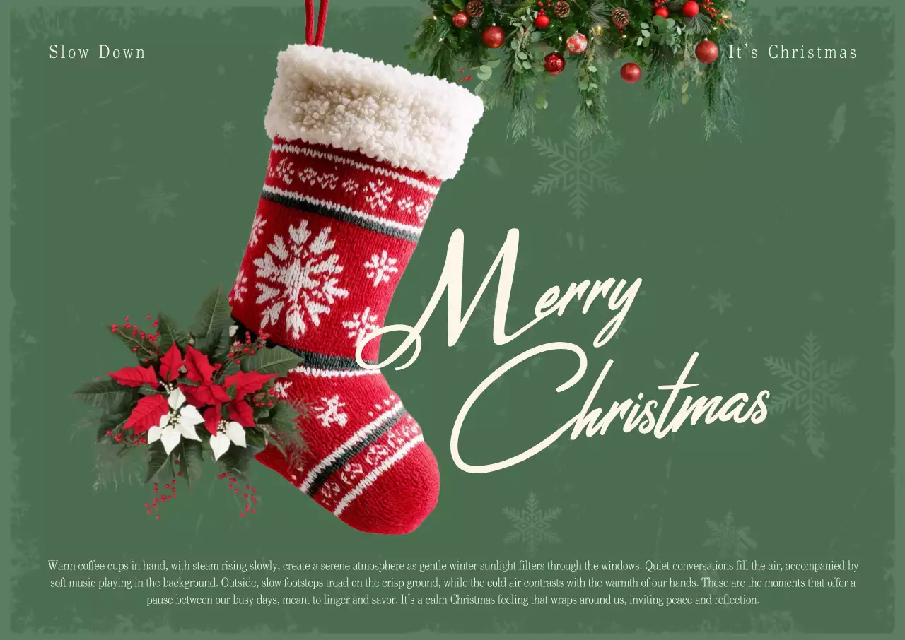 초록 클래식 크리스마스 엽서