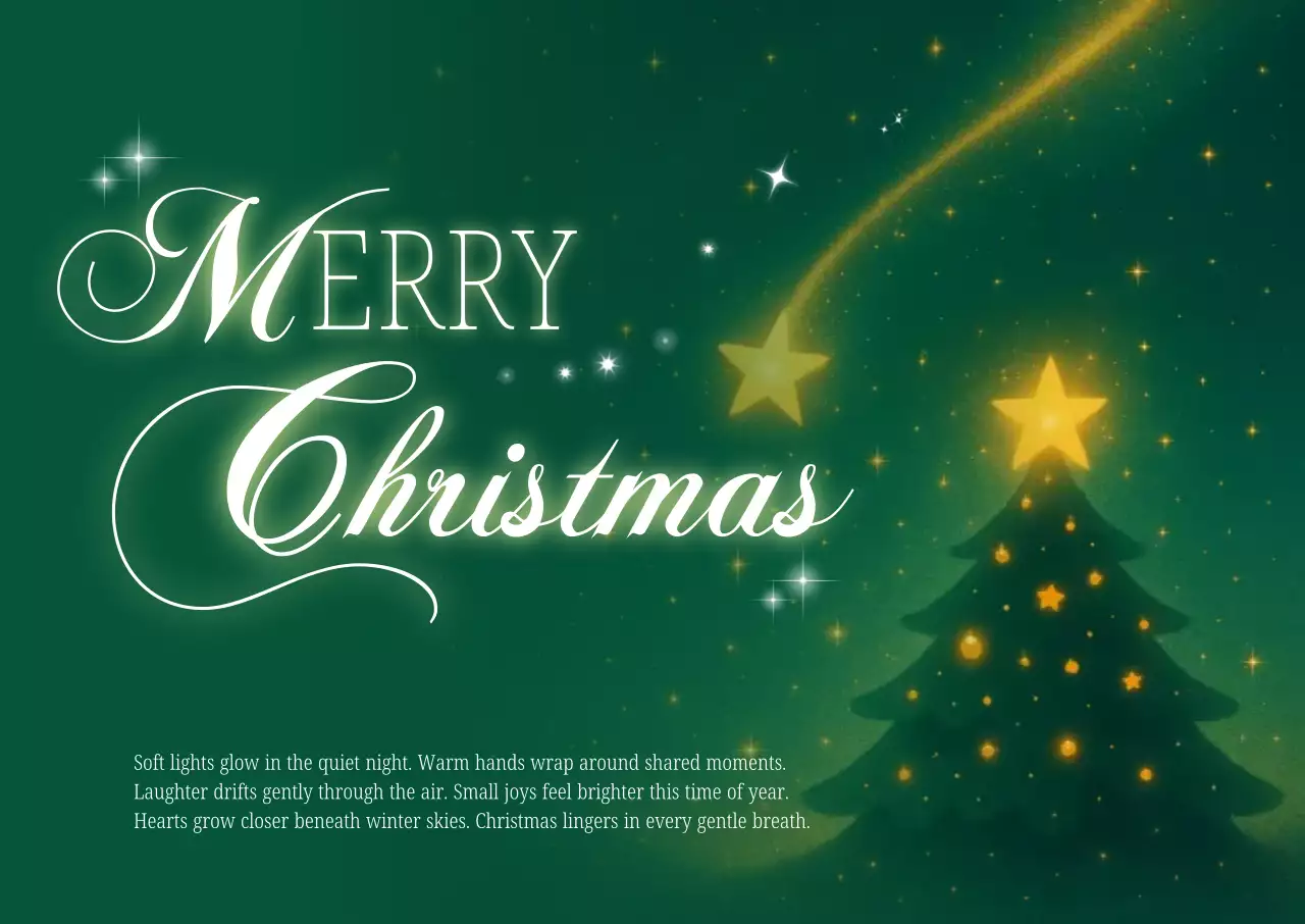 초록 빈티지 크리스마스 카드