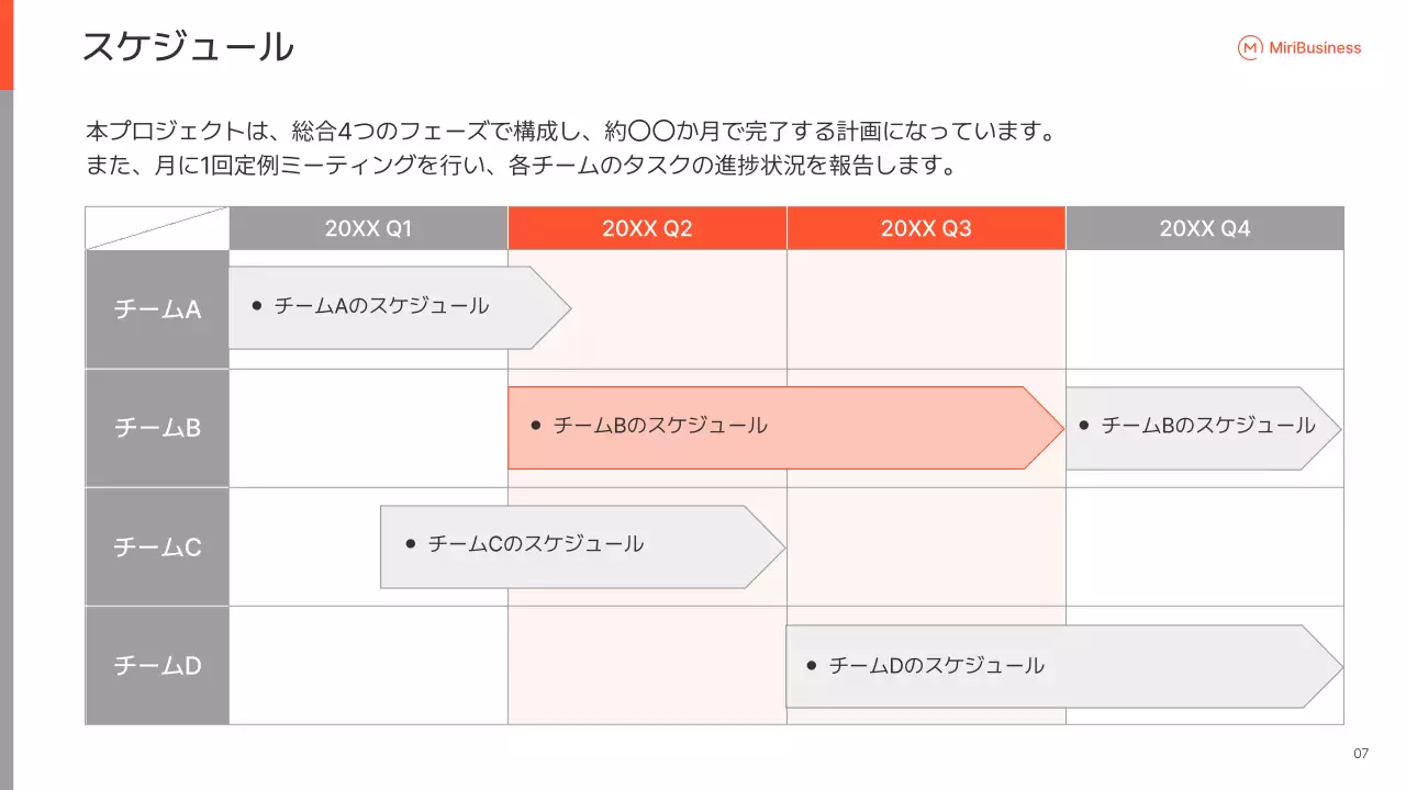 オレンジ シンプル ビジネス プレゼンテーション