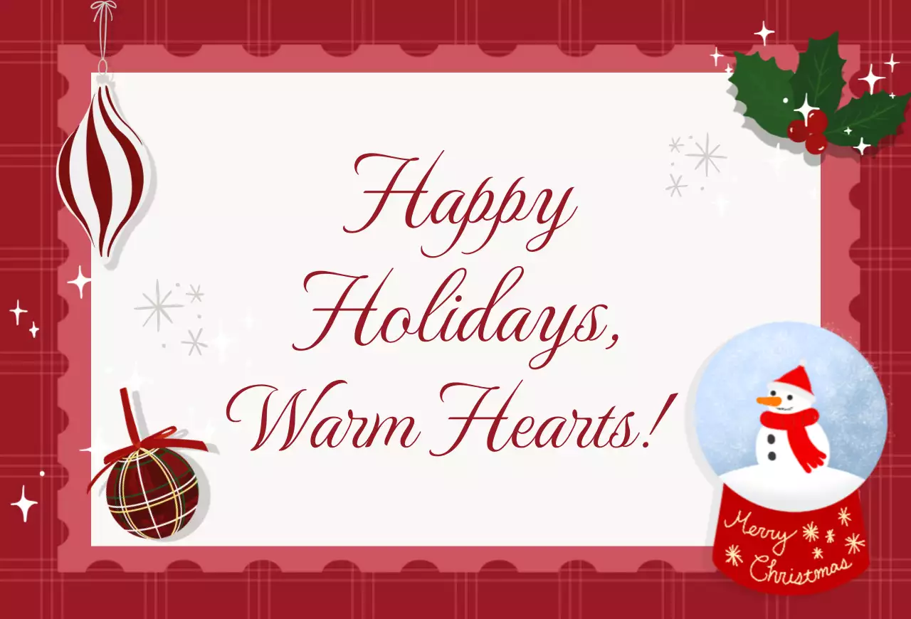 빨강 빈티지 크리스마스 엽서