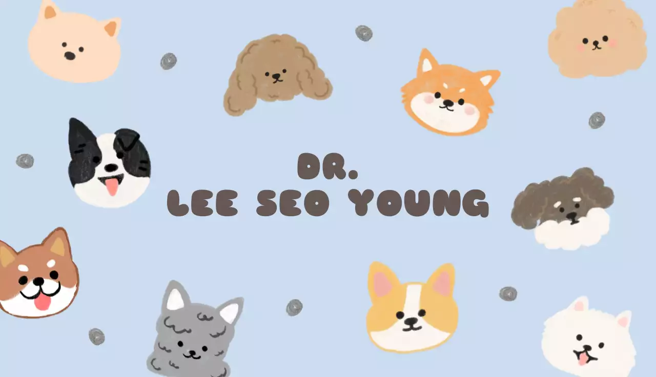 하늘색 아기자기한 반려동물 명함