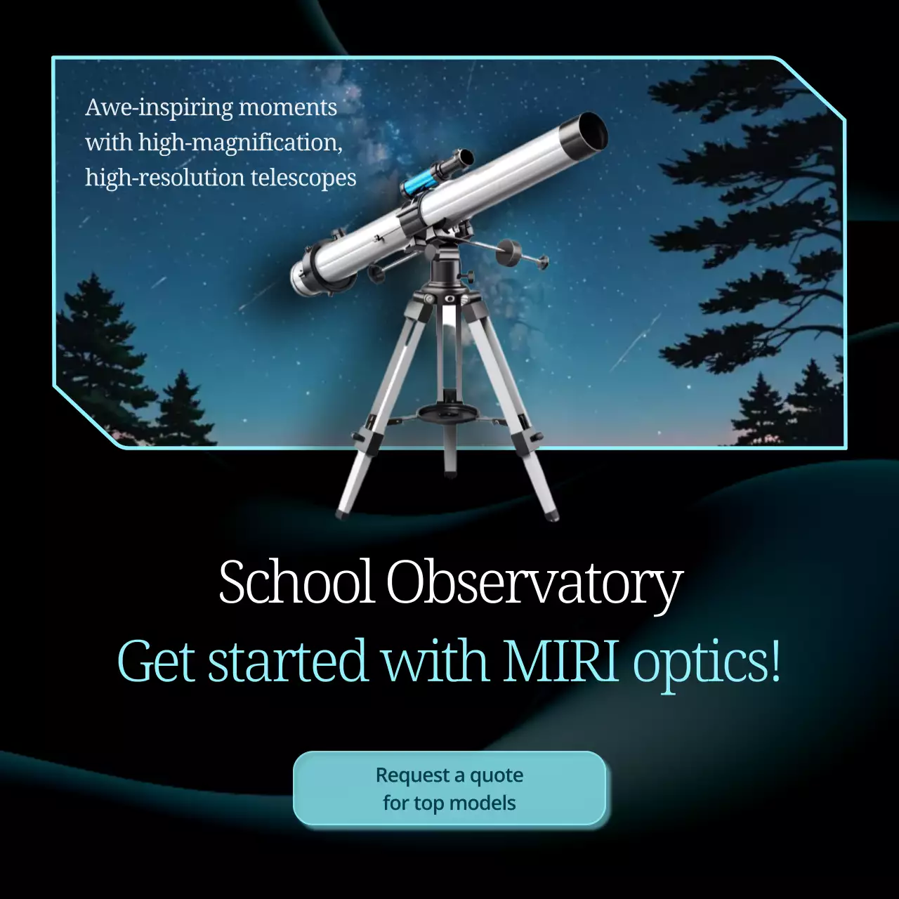 quảng bá kính thiên văn hiện đại màu xanh