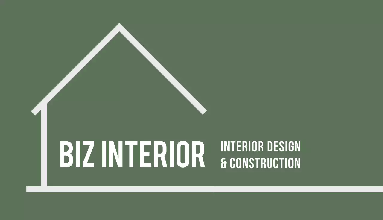 카키 미니멀 인테리어디자인 로고 명함