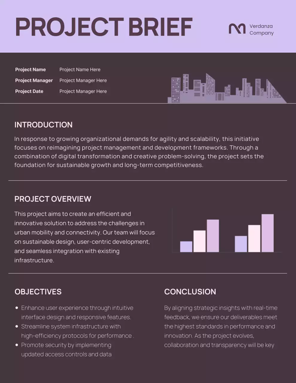 Purple Modern Project Report Letter