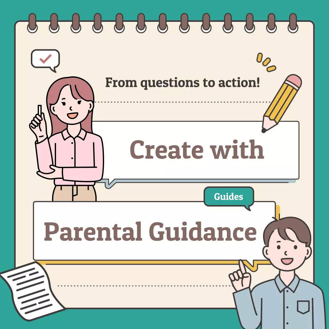 beige cartoon parenting guide