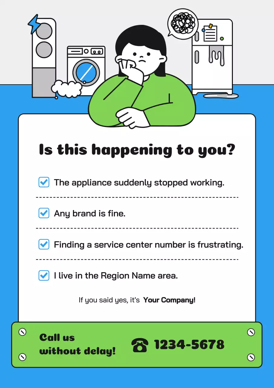 blue minimal appliance service promotion