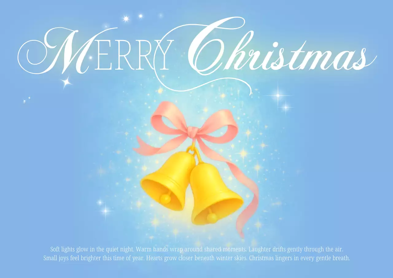 Sky Blue Classic Christmas Postcard